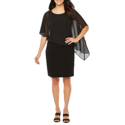 Sleeveless Cape Sheath Dress-JCPenney