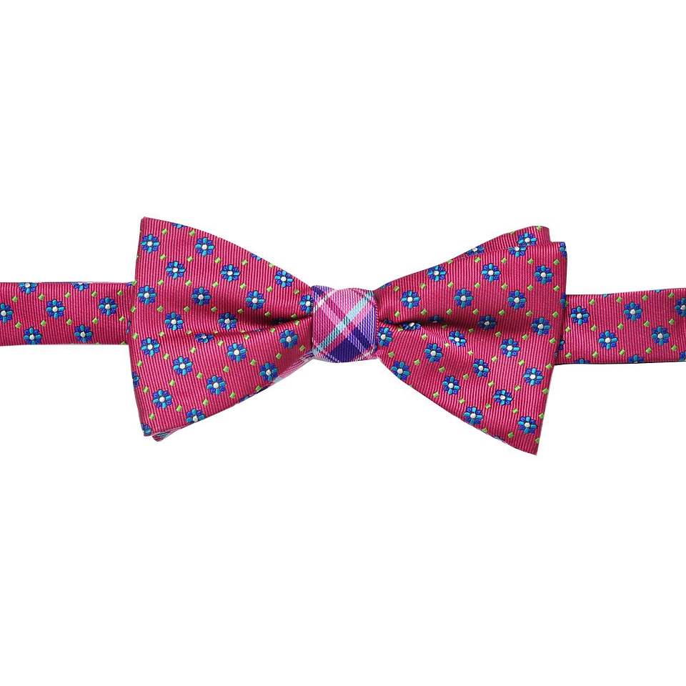 Stafford Pre Tied Contrast Knot Silk Bow Tie, Red, Mens