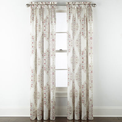 Jcpenney Home Hilton Medallion Light Filtering Rod Pocket Single Curtain Panel Jcpenney