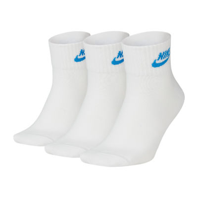 nike men's white quarter socks