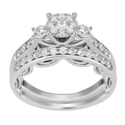 Enchanted Disney Cinderella 1 Ct Round Diamond Frame Collar Engagement Ring Set Ebay
