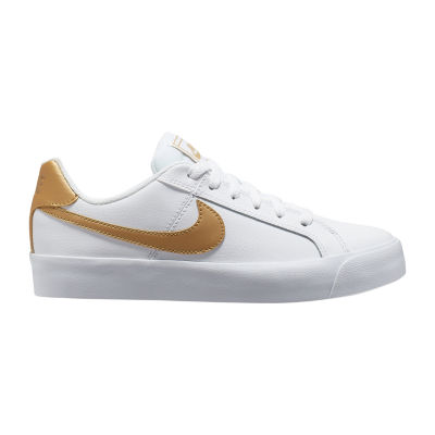 Nike Court Royale AC Womens Sneakers, Color: White Mtlc Gold - JCPenney