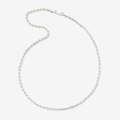 ChubbyChicoCharms Nieta Granddaughter Stainless Steel Rope Chain Necklace with White Crystal Accent