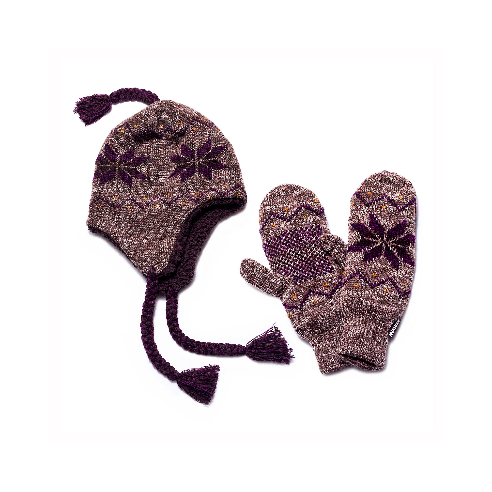 UPC 033977050006 product image for MUK-LUKS Snowflake Tassel Hat and Mittens Set | upcitemdb.com