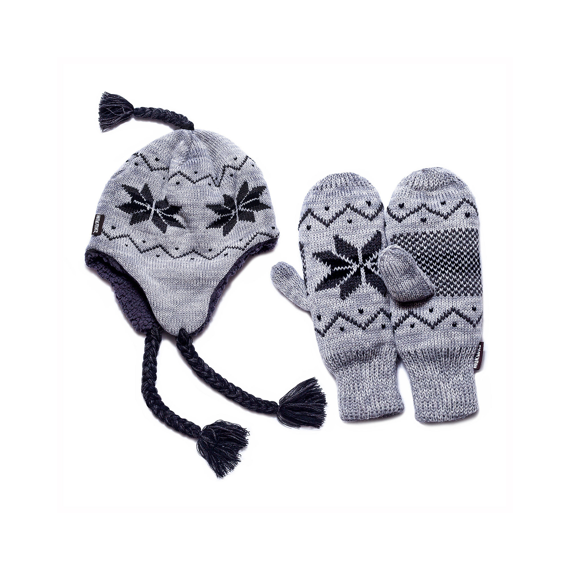 UPC 033977049994 product image for MUK-LUKS Snowflake Tassel Hat and Mittens Set | upcitemdb.com