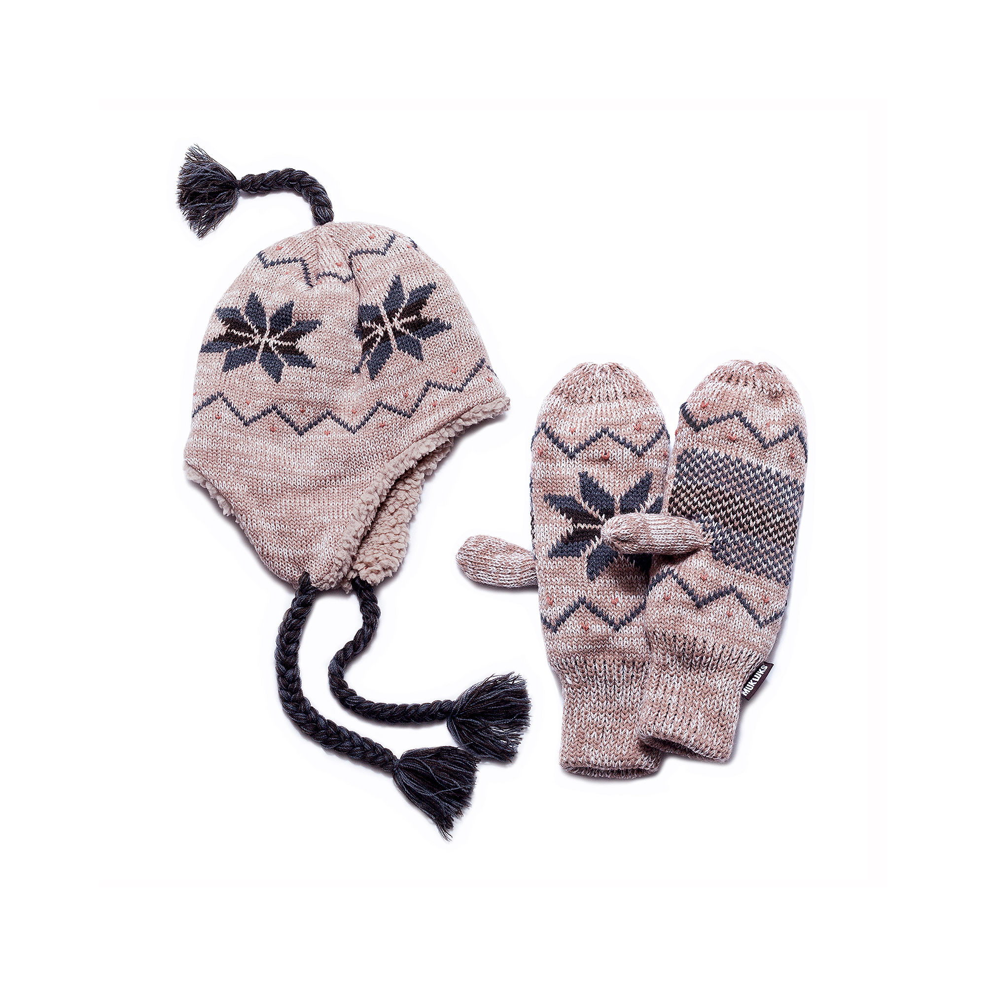 UPC 033977050013 product image for MUK-LUKS Snowflake Tassel Hat and Mittens Set | upcitemdb.com