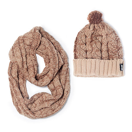 UPC 033977050051 product image for MUK-LUKS Knit Cuffed Hat and Eternity Scarf Set | upcitemdb.com