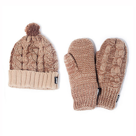 UPC 033977050082 product image for MUK-LUKS Knit Cuffed Hat and Mittens Set | upcitemdb.com