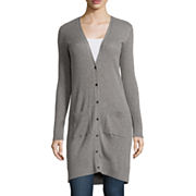 Stylus™ Long-Sleeve Ribbed Button-Front Cardigan - Tall