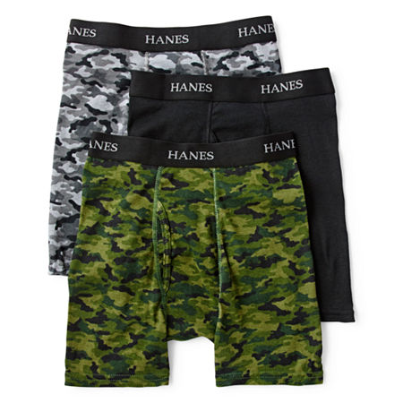 UPC 043935494971 product image for Hanes 3-pk. Camo Boxer Briefs - Boys S-XL | upcitemdb.com