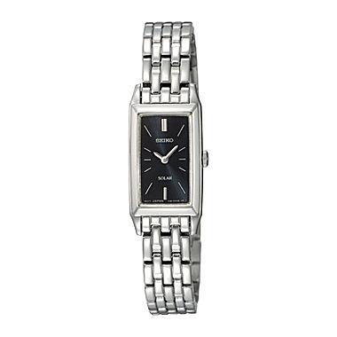 Seiko® Womens Stainless Steel Solar Bracelet Watch