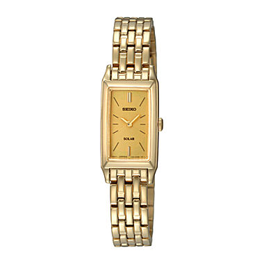 Seiko® Womens Gold-Tone Stainless Steel Solar Bracelet