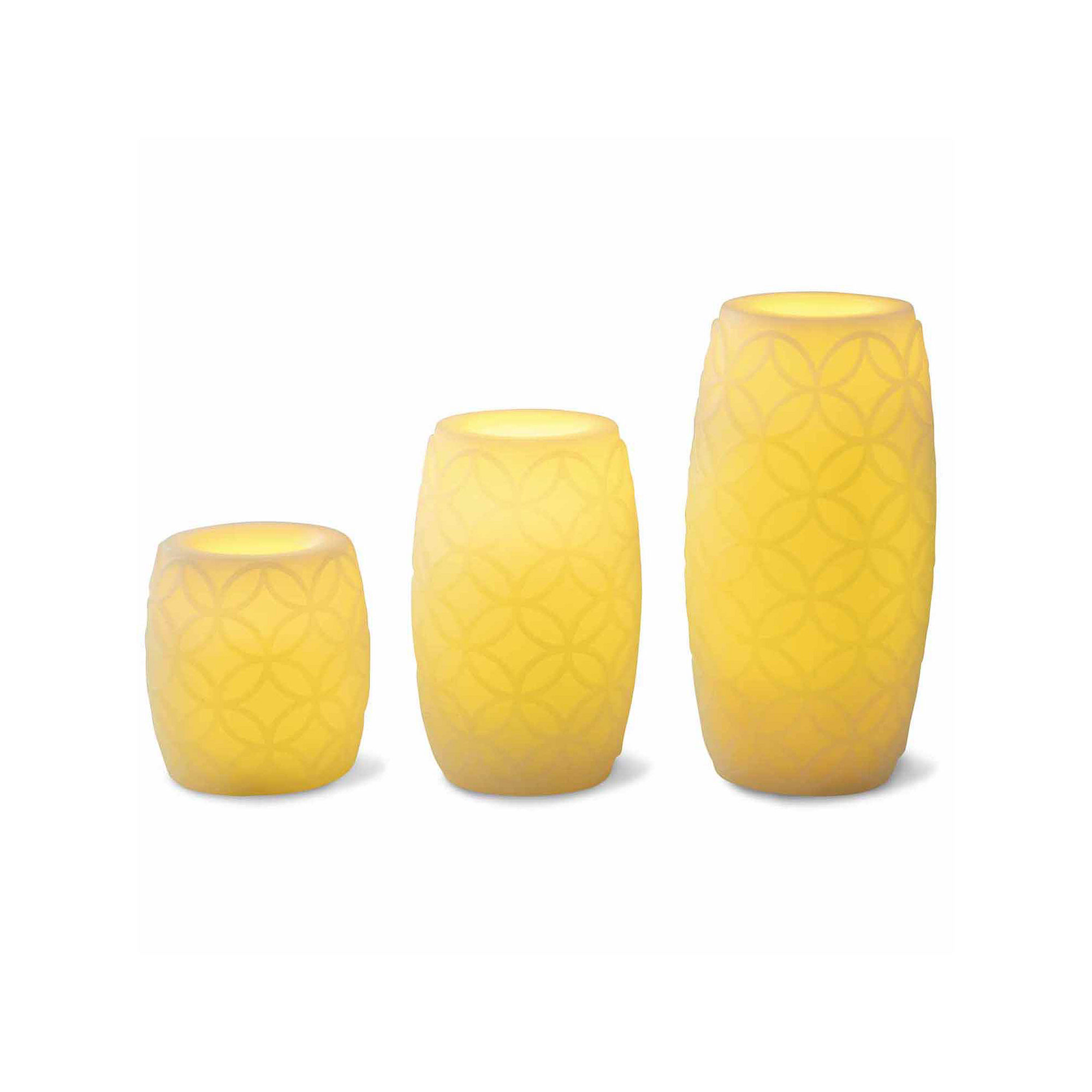 UPC 694202233238 product image for 3-pc. LED Embossed Flameless Candle Set | upcitemdb.com