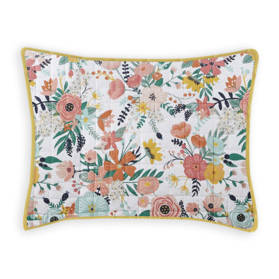 Jcp Home Expressions Sweet Floral King Pillow Sham 20"x36" Multi 