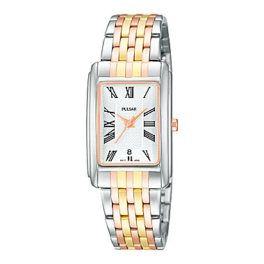 Pulsar® Womens Tri-Tone Bracelet Watch PH7333 
