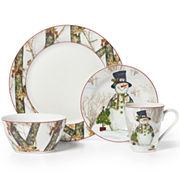 Mossy Oak® Snowman Holiday 16-pc. Porcelain Dinnerware Set