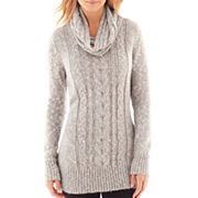 St. John's Bay® Long-Sleeve Sweater Tunic with Scarf