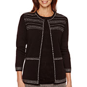Alfred Dunner® 3/4-Sleeve Studded Cardigan