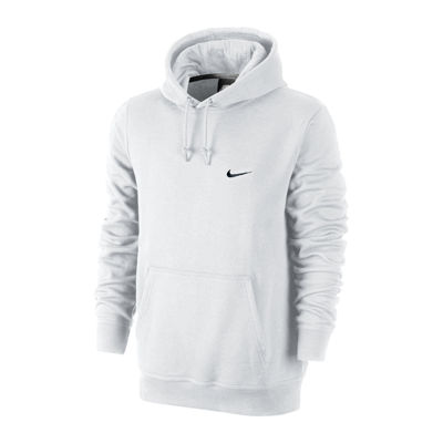 nike club white swoosh logo hoody