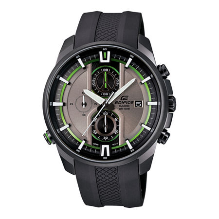 casio edifice chronograph black rubber strap