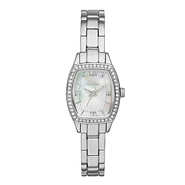 Relic® Lillian Womens Crystal-Accent Silver-Tone Bracelet Watch
