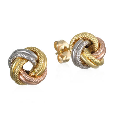 Made in Italy 14K Tri-Color Gold 10.2mm Knot Stud Earrings