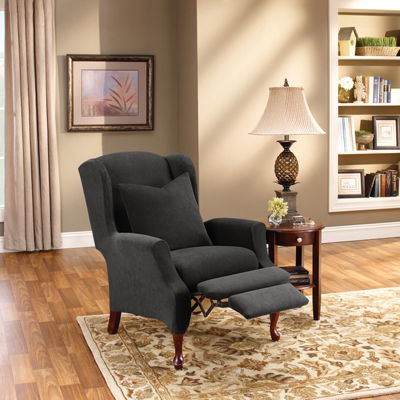 SURE FIT Stretch Pique 2 pc Wing Recliner Slipcover