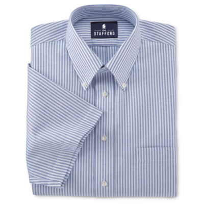 stafford travel wrinkle free oxford long sleeve dress shirt