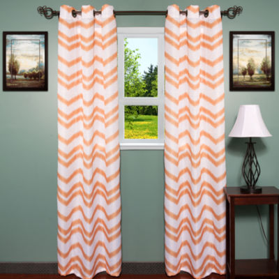 Ivana Jacquard Chevron Pattern 38 X 84 Grommet Curtain 2 Panel