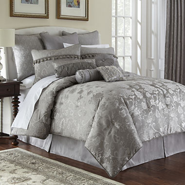 Marquis by Waterford® Samantha Platinum 4-pc. Comforter Set & Accessories - JCPenney