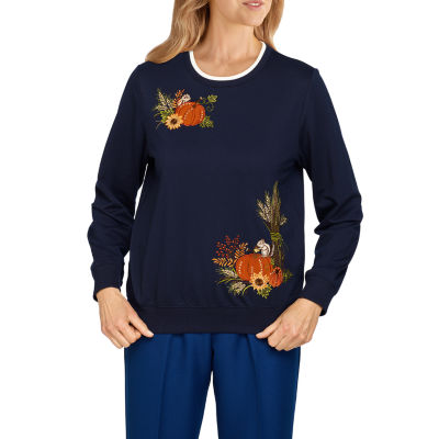 alfred dunner classics womens crew neck long sleeve sweatshirt
