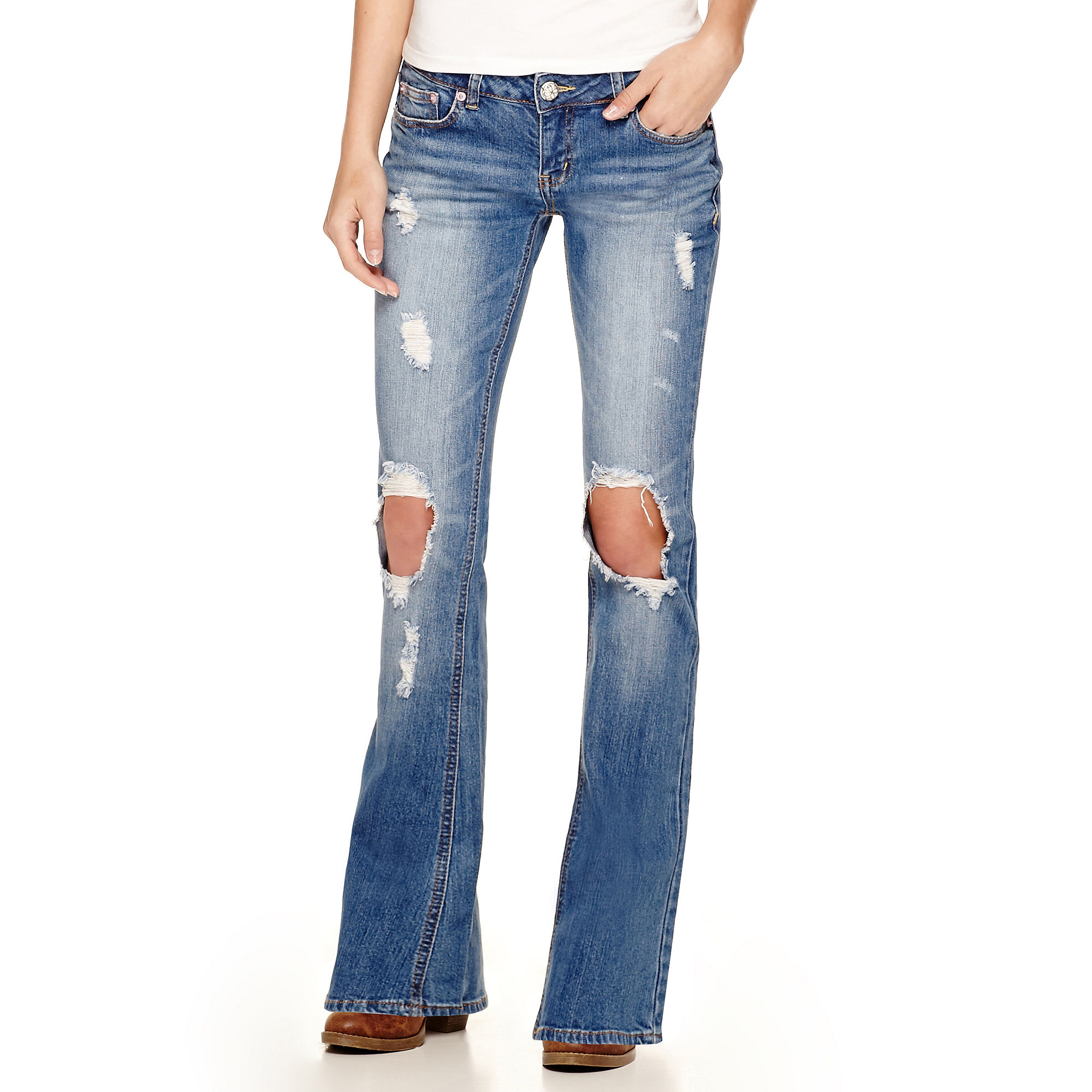 UPC 756575041107 product image for UNIONBAY Destructed Flared Jeans | upcitemdb.com