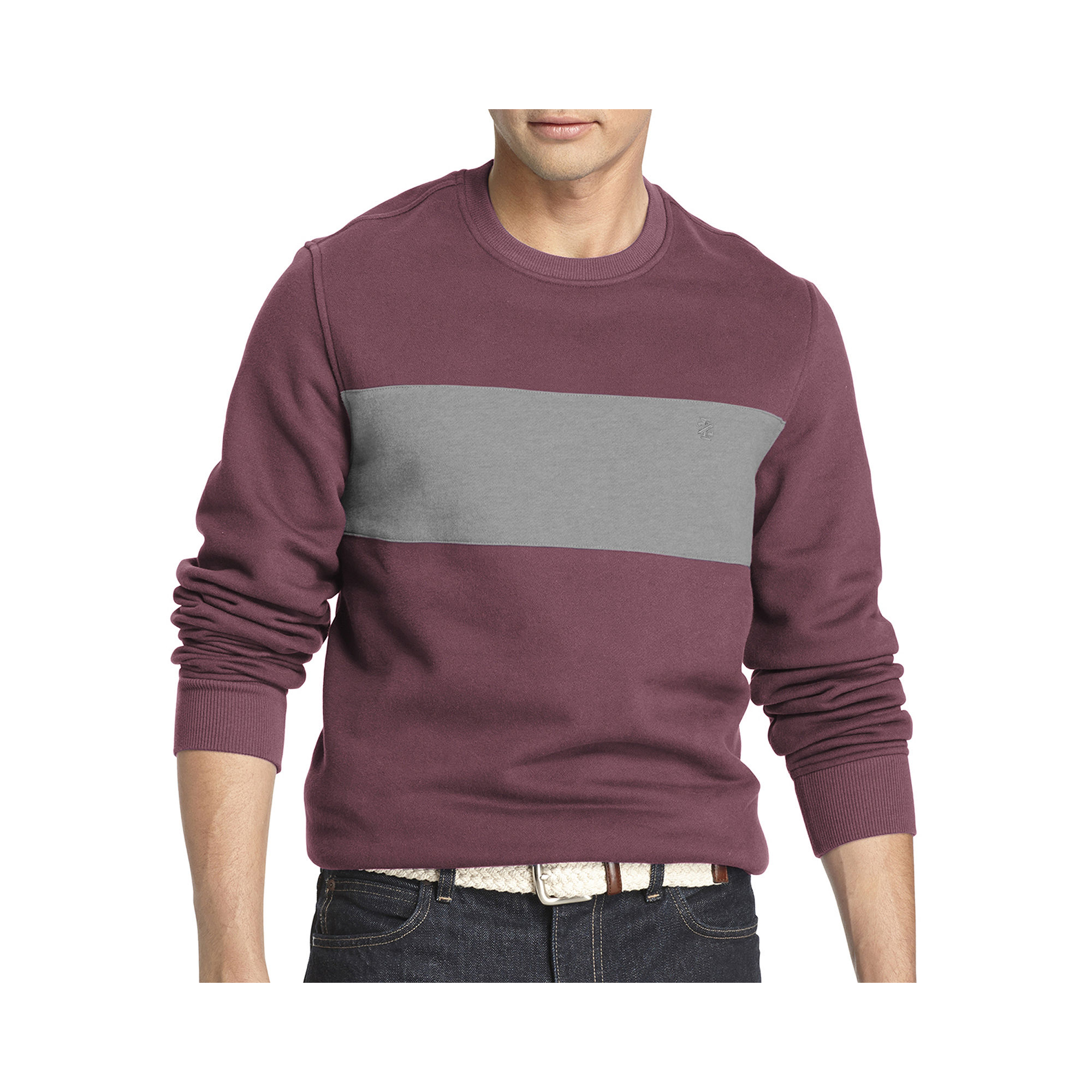 UPC 015844175760 product image for IZOD Striped Crewneck Fleece Pullover | upcitemdb.com