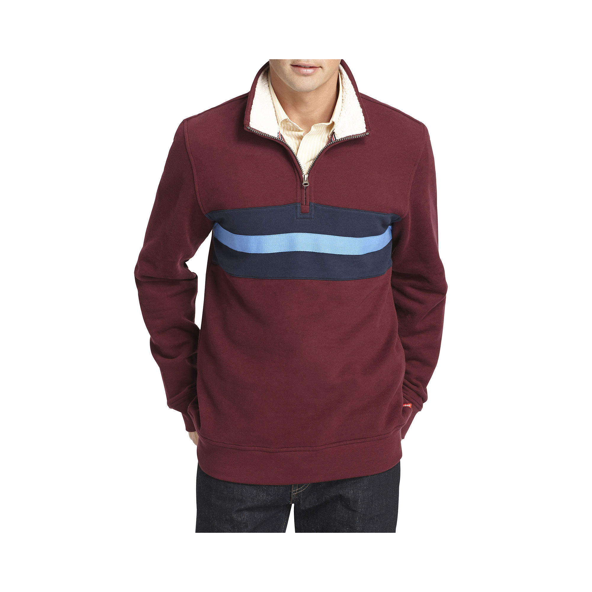 UPC 015844184793 product image for IZOD Rugby-Striped Quarter-Zip Pullover | upcitemdb.com