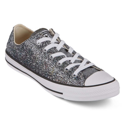 silver sparkle converse womens shoes 