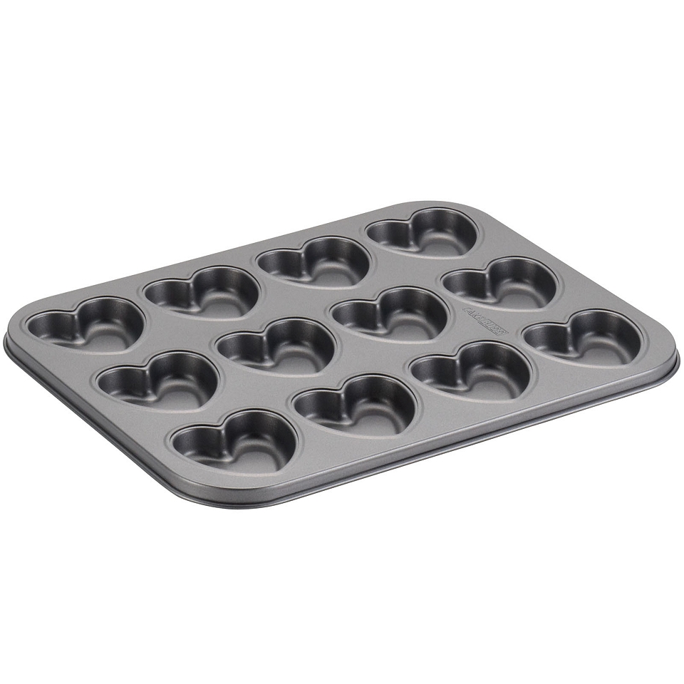 CAKE BOSS Cake Boss Specialty Bakeware 12 cup Molded Heart Nonstick Cookie Pan