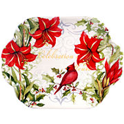 Certified International Botanical Christmas Rectangular Platter