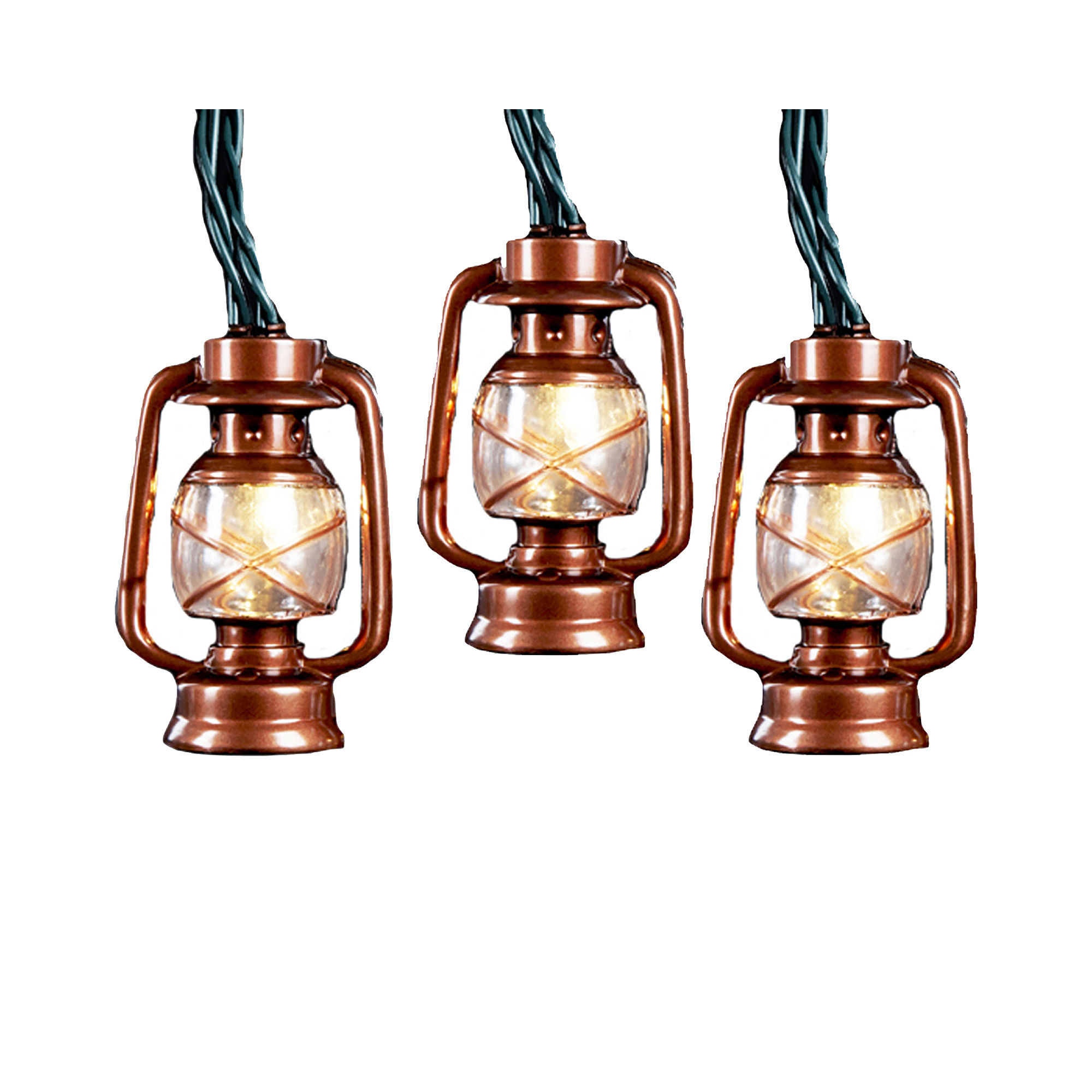 UPC 086131193316 product image for Kurt Adler 10-Light Brass Lantern Light Set | upcitemdb.com
