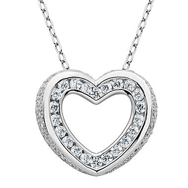 DiamonArt® Cubic Zirconia Sterling Silver Openwork Heart