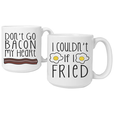 Cathys Concepts Bacon and Eggs Set of 2 Large Coffee Mugs JCPenney