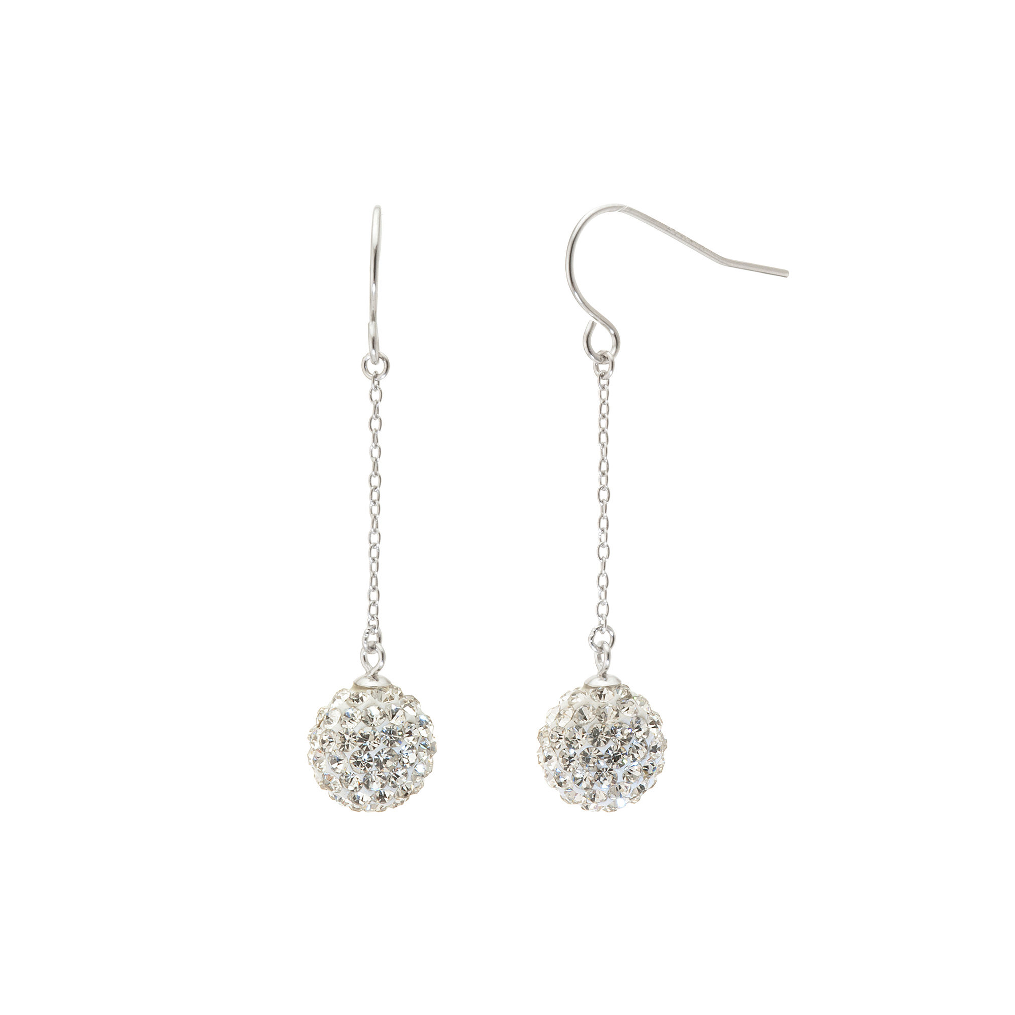 UPC 751349237861 product image for Sterling Silver Crystal Ball Linear Drop Earrings | upcitemdb.com