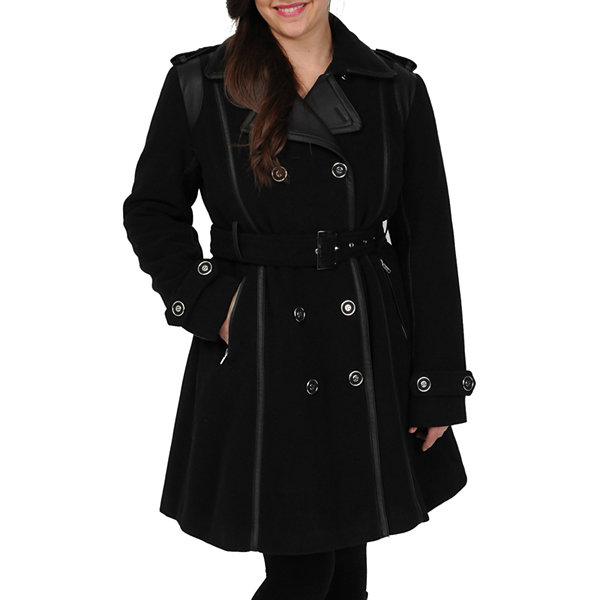 Excelled® Faux-Wool Belted Trench Coat - JCPenney