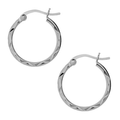 silver earrings sterling hoop jcpenney treasures