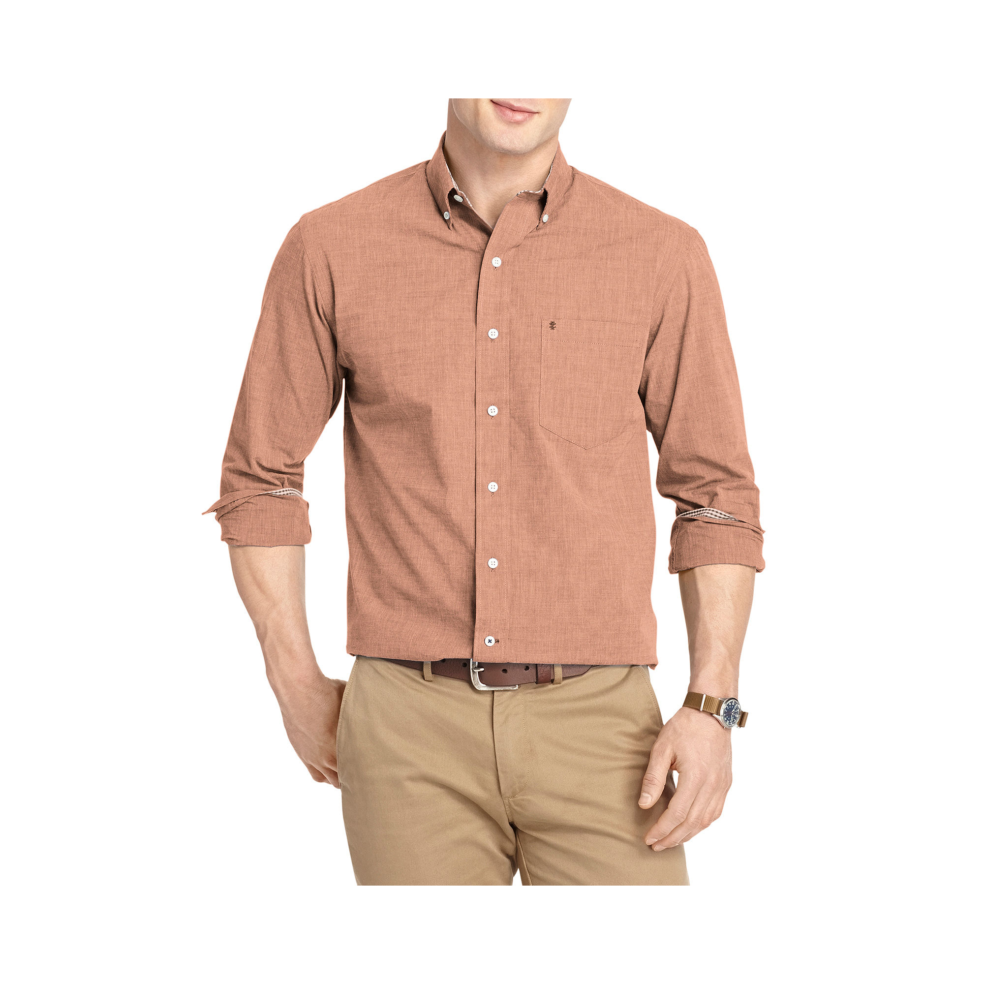 UPC 015844196345 product image for IZOD Long-Sleeve End-On-End Woven Shirt | upcitemdb.com