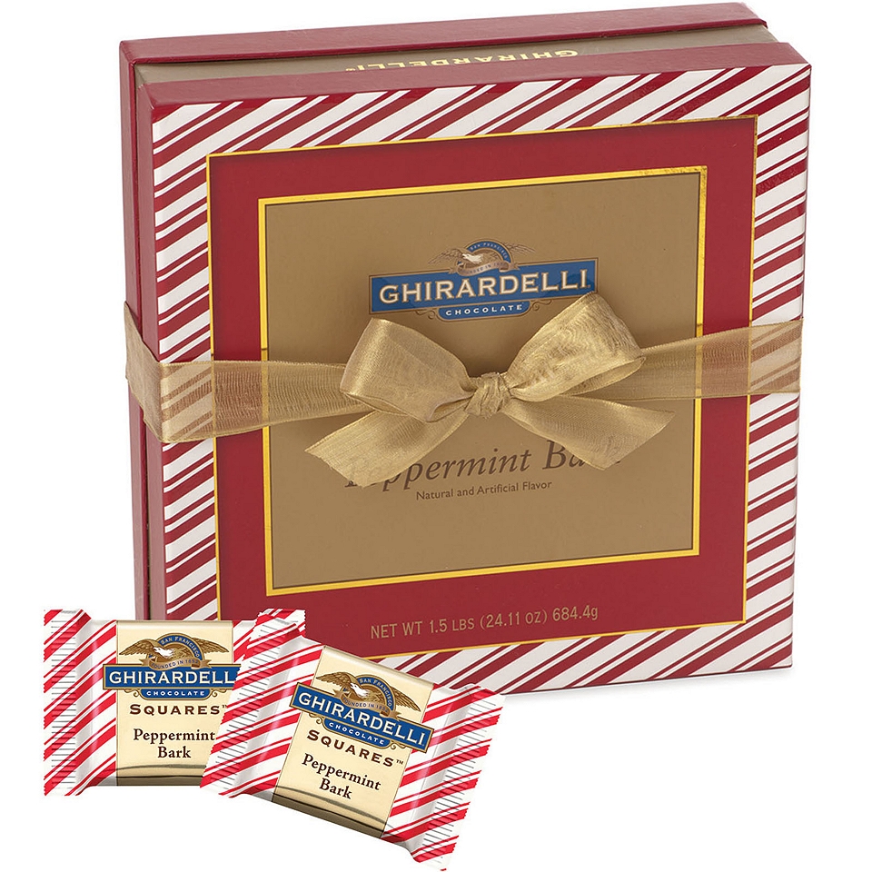 Ghirardelli Peppermint Bark Chocolate Gift Box.