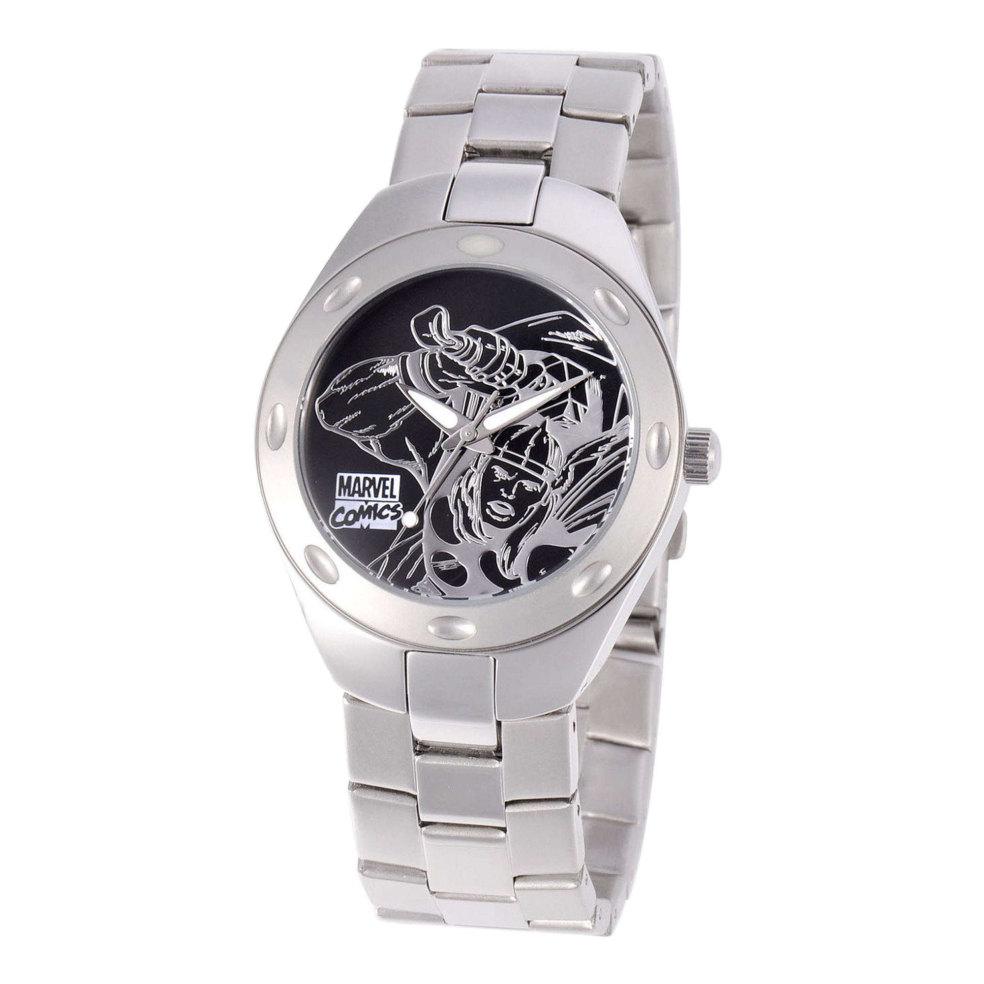 UPC 843231071599 product image for Marvel Fortaleza Thor Mens Silver-Tone & Black Watch | upcitemdb.com