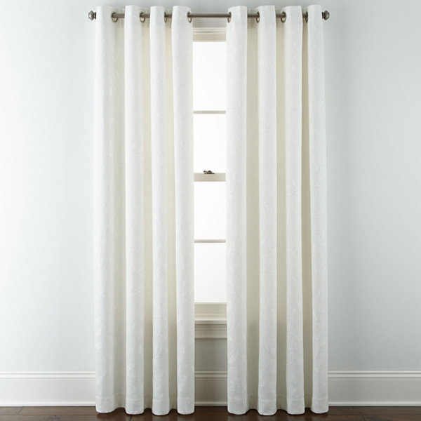 JCPenney Home™ Quinn Leaf Grommet-Top Curtain Panel