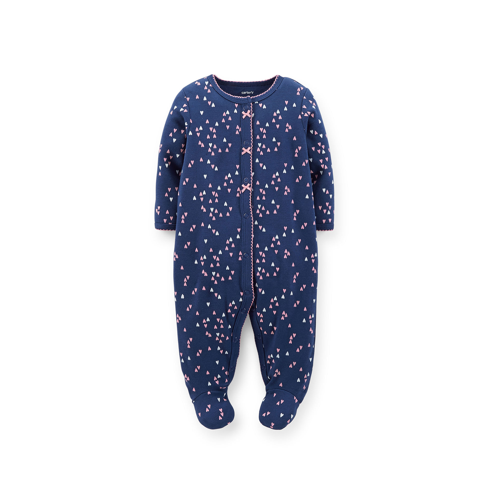 UPC 888510383758 product image for Carter's Heart-Print Snap-up Sleep & Play - Girls newborn-9m | upcitemdb.com