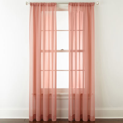 Jcpenney Home Tori Rod Pocket Sheer Curtain Panel Jcpenney