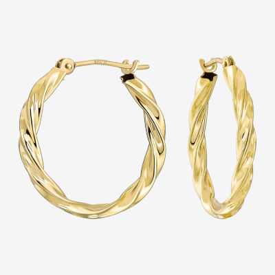 .3 Gram 14K Yellow Gold 1/2" Twisted Wire Hoop Earrings 
